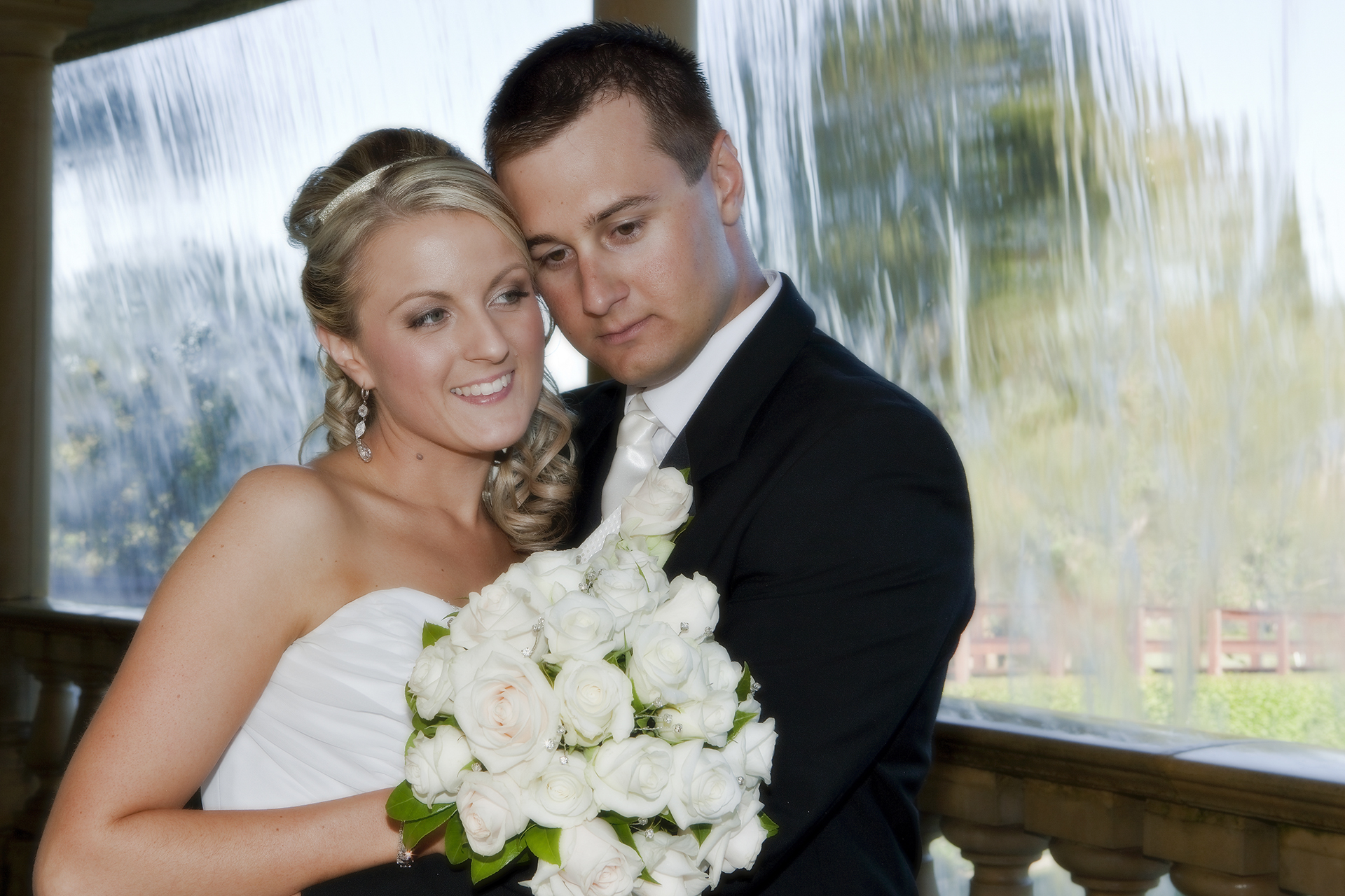 Wedding Photography Perth - Caversham House - Belinda Aaron - Waterfall Background
