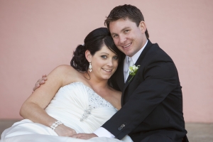 Wedding Photography Bunbury - Dalyellup Lake - Megan Rob - Bride And Groom Snuggling