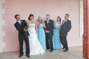 Wedding Photography Bunbury - Dalyellup Lake - Megan Rob - Spraying Champagne